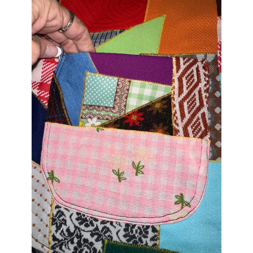 Crazy Quilt 70's Patchwork Pieced Jacket - image 7